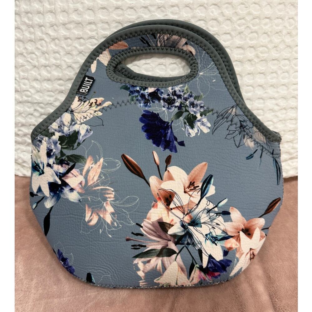BUILT Gourmet Getaway Lunch Bag Lush Flower Insulated Neoprene Reusable Washable